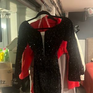 Black off the shoulder sequins ball gown from SHEIN